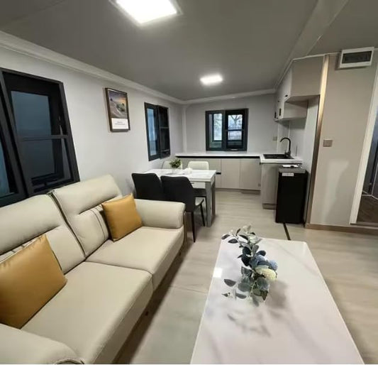 40FT Prefab House,Portable Container House to Live in with 3 Bedroom,1 Full Equiped Bathroom and Kitchen,Prefabricated Tiny House for Living,Foldable Mobile Home, Office, AirBNB